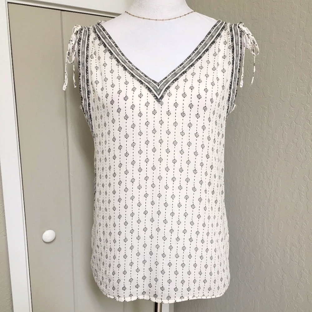Loft Boho V-Neck Cotton Tank Sleeveless Size XS